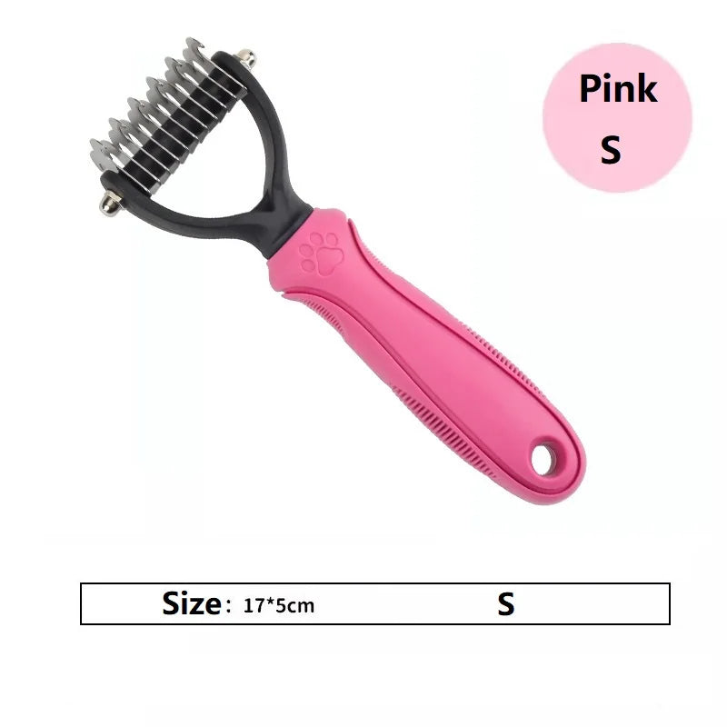 Pet Deshedding Brush – Dog & Cat Grooming Comb for Short & Long Hair