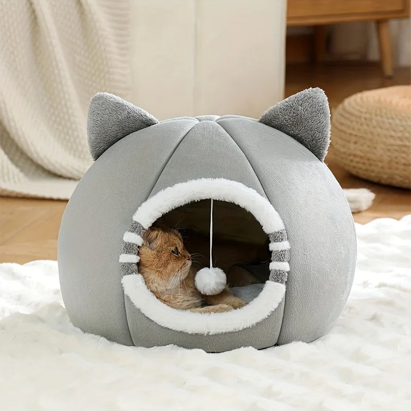 Cat Cave Bed | Cozy Plush Nest for Cats & Small Dogs