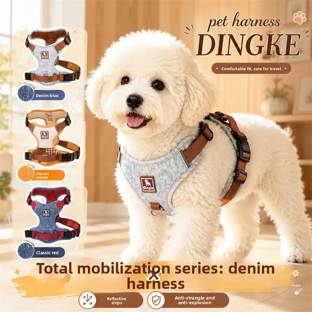 Patchwork Denim No-Pull Dog Harness
