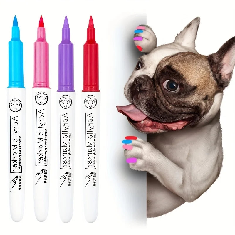 Pet Nail Polish Set for Dogs & Cats – 12/24 Colors DIY Nail Art Pen