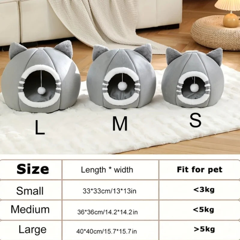 Cat Cave Bed | Cozy Plush Nest for Cats & Small Dogs