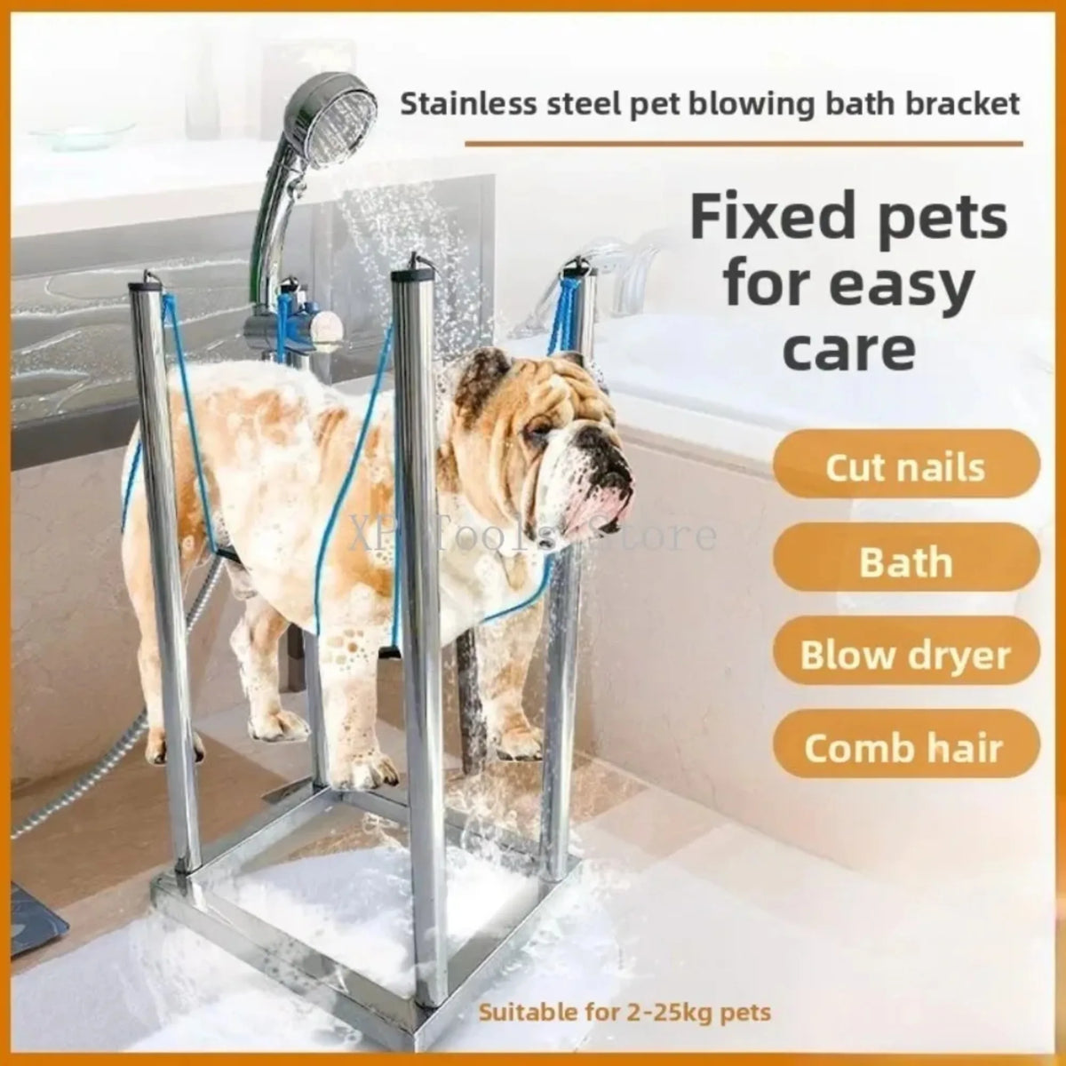 Pet Shower Stand with Grooming Hanger