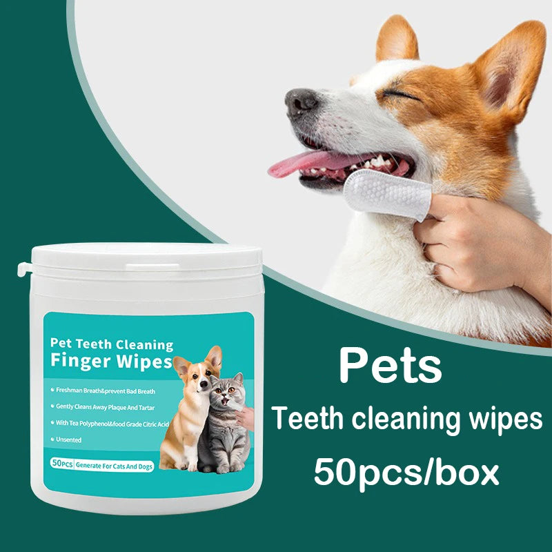 Disposable Pet Finger Toothbrush & Dental Wipes – Oral Care for Dogs & Cats