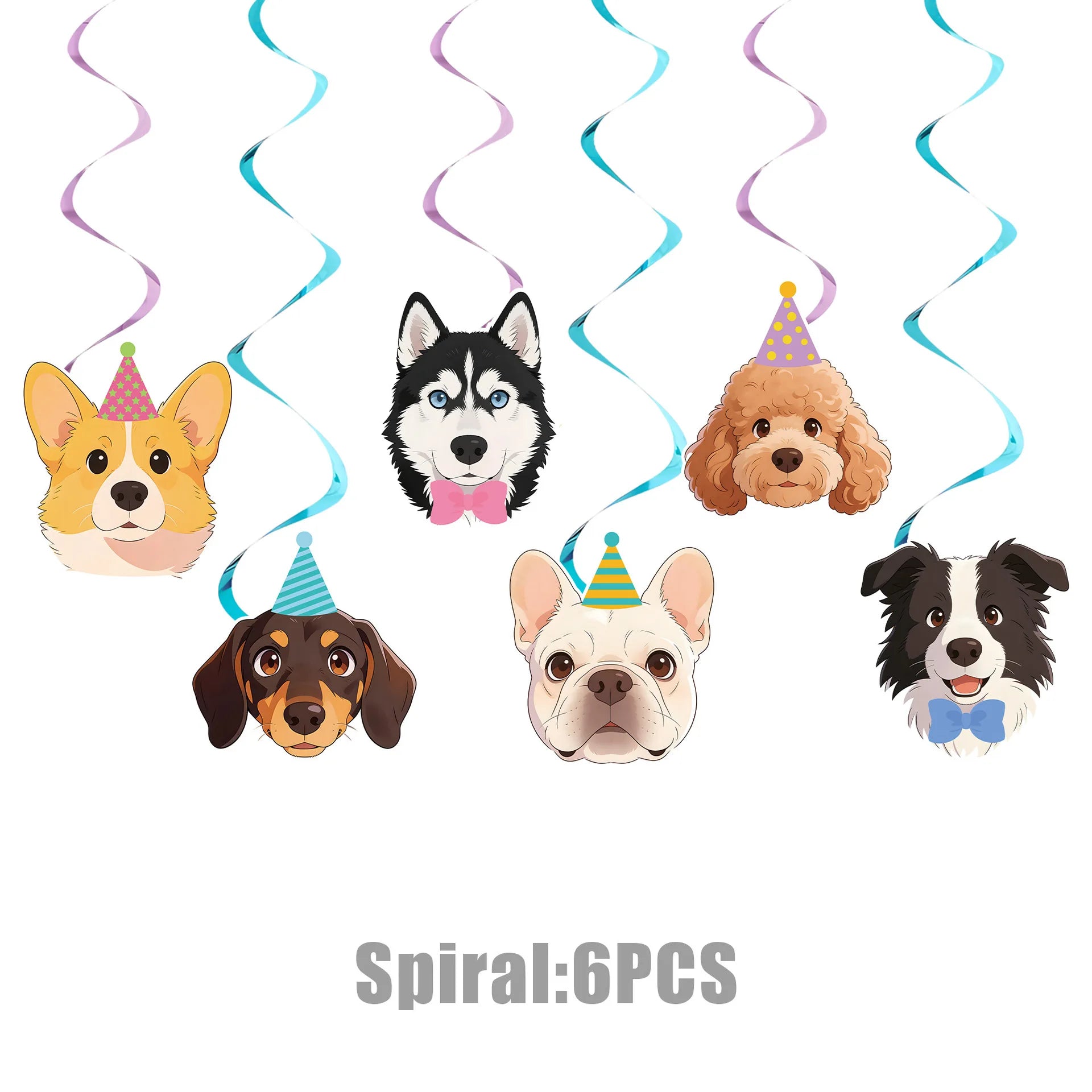 Dog Birthday Party Decoration Set – Banner, Balloons & Cake Decor for Pets