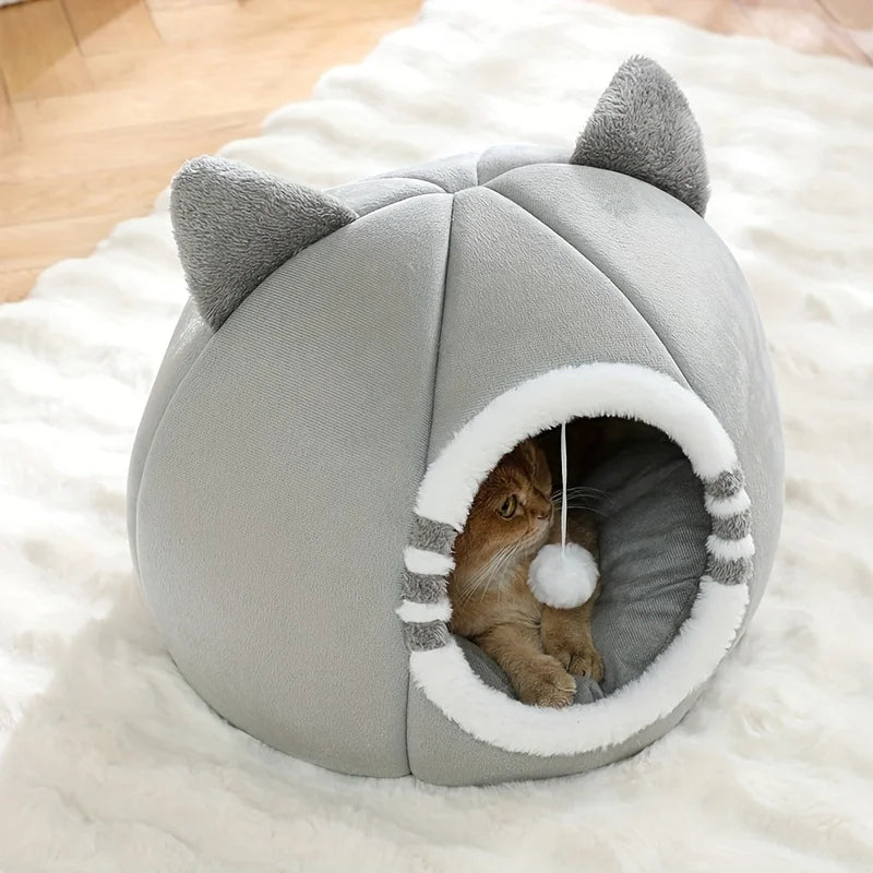 Cat Cave Bed | Cozy Plush Nest for Cats & Small Dogs