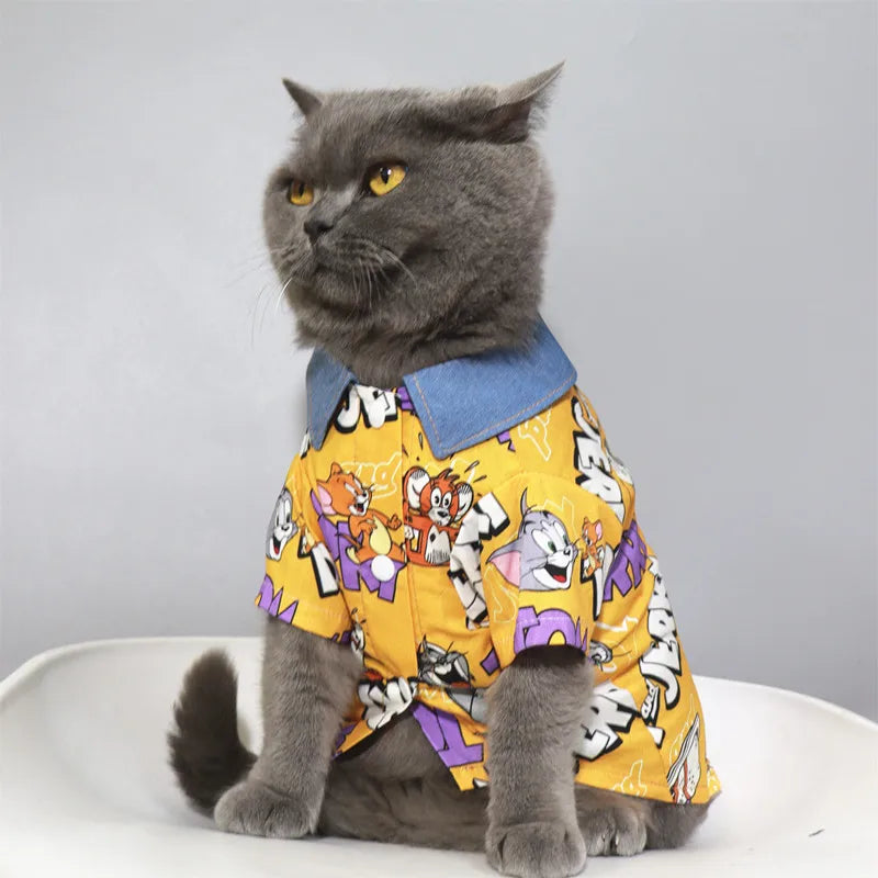 Tom & Jerry Pet Costume Shirt – Cartoon Outfit for Cats & Small Dogs