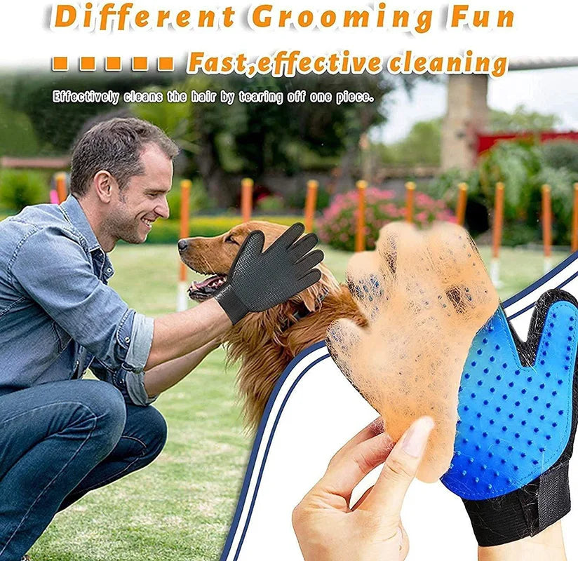 Pet Grooming Glove – Deshedding Brush & Hair Remover for Dogs & Cats