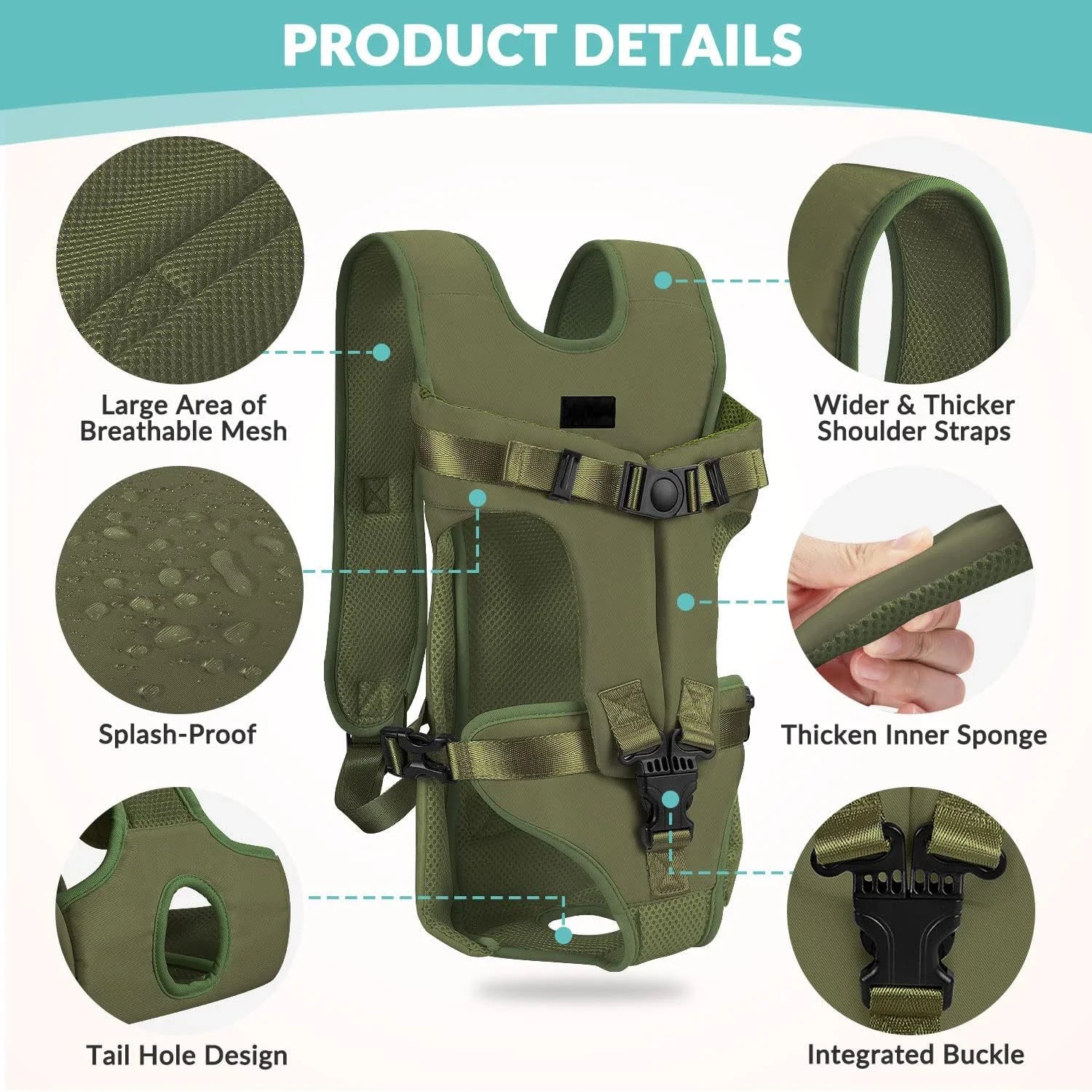 Pet Carrier Backpack for Dogs & Cats | Breathable Oxford Cloth, Padded Shoulder Straps | S–XL