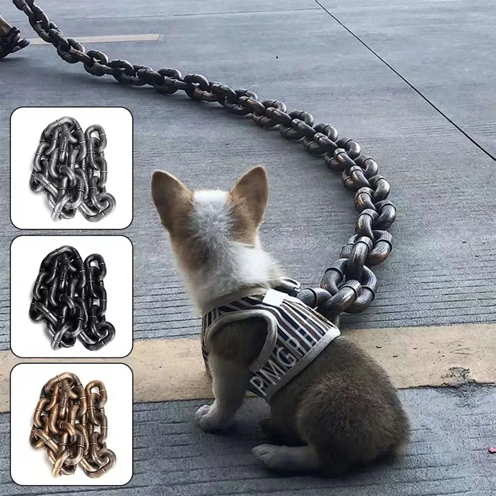 Simulation Iron Chain Dog Leash – Heavy-Duty Plastic Traction Rope for Dogs