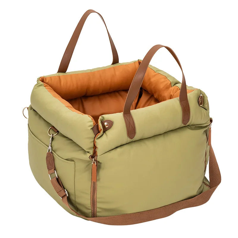 Non-Slip Dog Car Seat with Safety Belt | Washable & Breathable