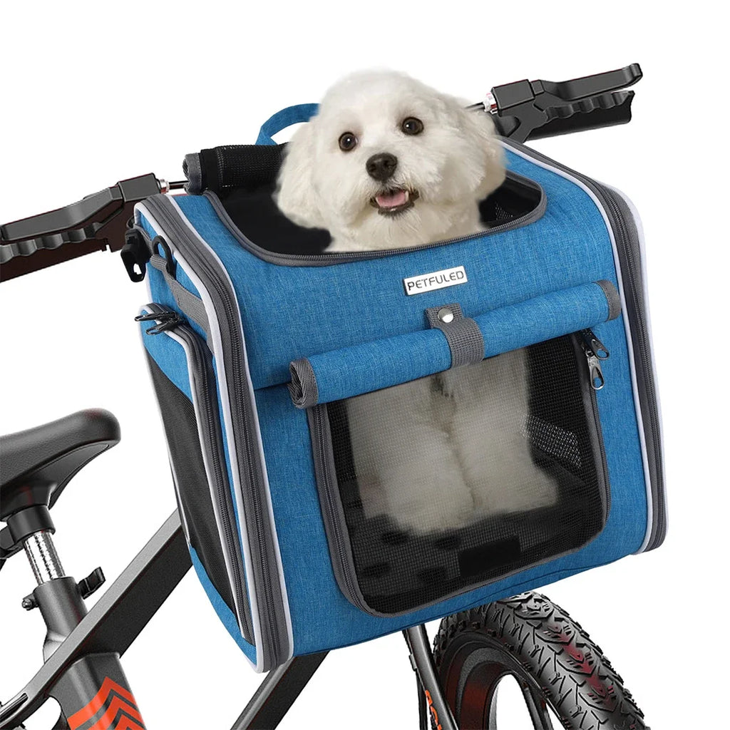 Ride & Roam Pet Bike Basket – Expandable 4-in-1 Carrier for Small Dogs & Cats