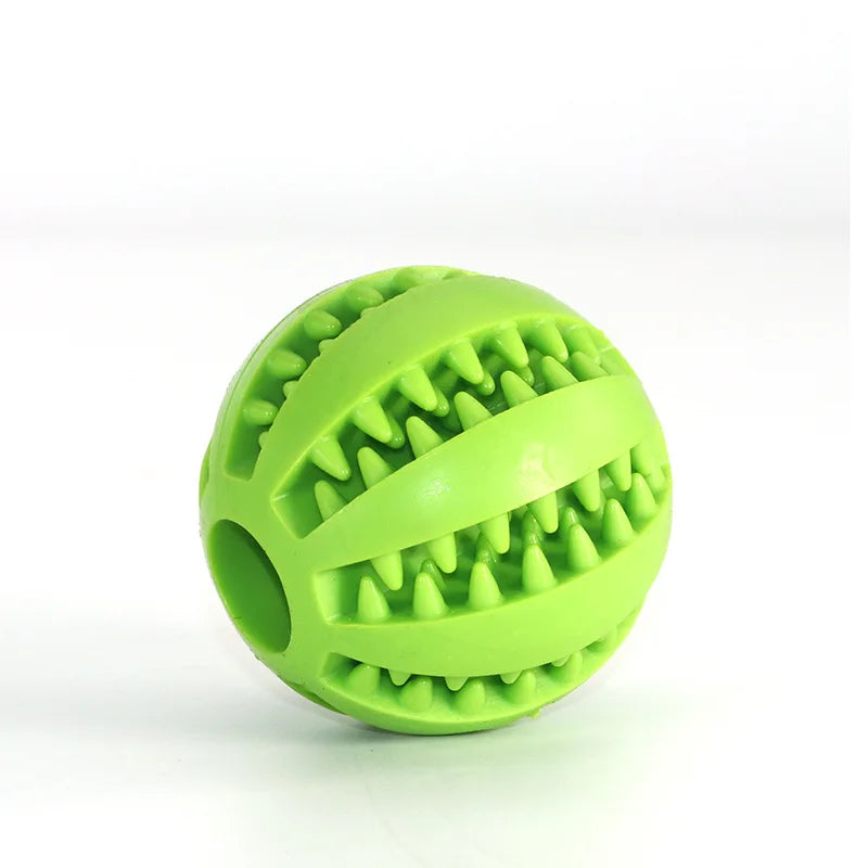 Natural Rubber Dog Chew Ball Toy – Teeth Cleaning Interactive Treat Ball