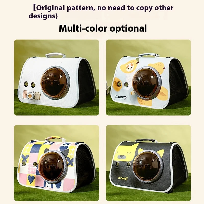 Portable Pet Carrier Bag – Transparent Window Backpack for Cats & Small Dogs