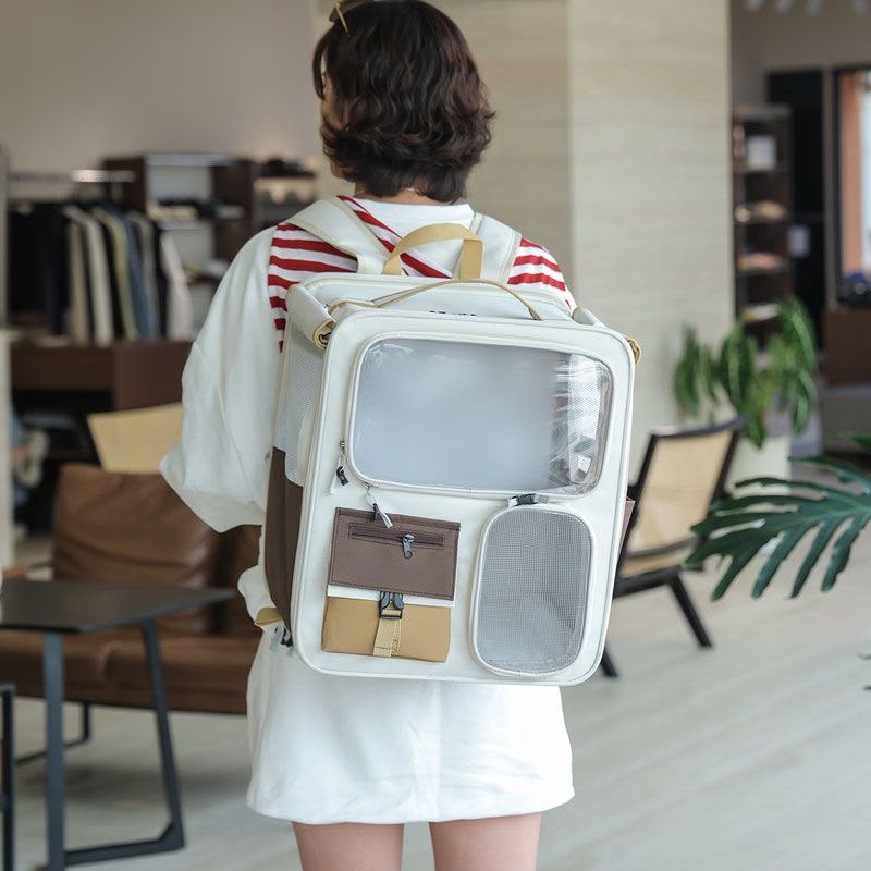 2-in-1 Rolling Pet Carrier Backpack with Trolley & Mesh Window