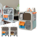 2-in-1 Rolling Pet Carrier Backpack with Trolley & Mesh Window