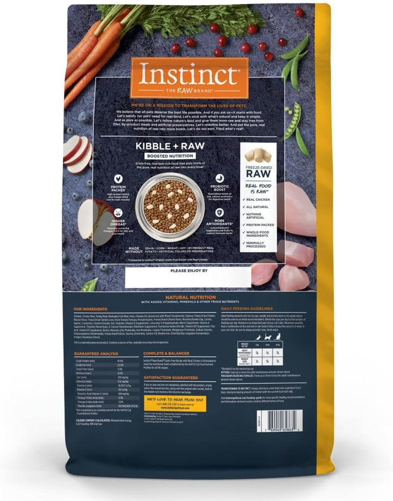 Rawboost, Dry Cat Food + Freeze Dried, Real Chicken, 10 Lb Bag | High-Protein Kibble with Freshdried Raw Bites, Grain-Free, Cage-Free Chicken Recipe, Minimally Processed, Complete Nutrition