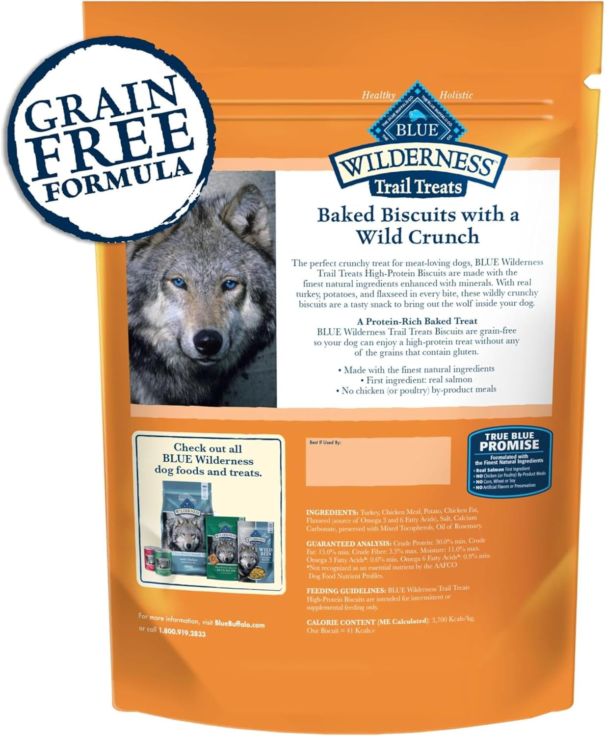 Wilderness Turkey Crunchy Dog Biscuits, Grain-Free, 24 Oz | Real Turkey #1 Ingredient, Crunchy Biscuits, High Protein Nutrition, No Artificial Preservatives