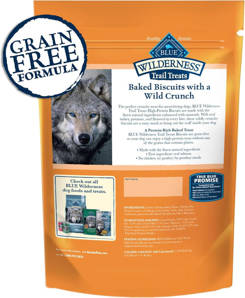Wilderness Turkey Crunchy Dog Biscuits, Grain-Free, 24 Oz | Real Turkey #1 Ingredient, Crunchy Biscuits, High Protein Nutrition, No Artificial Preservatives