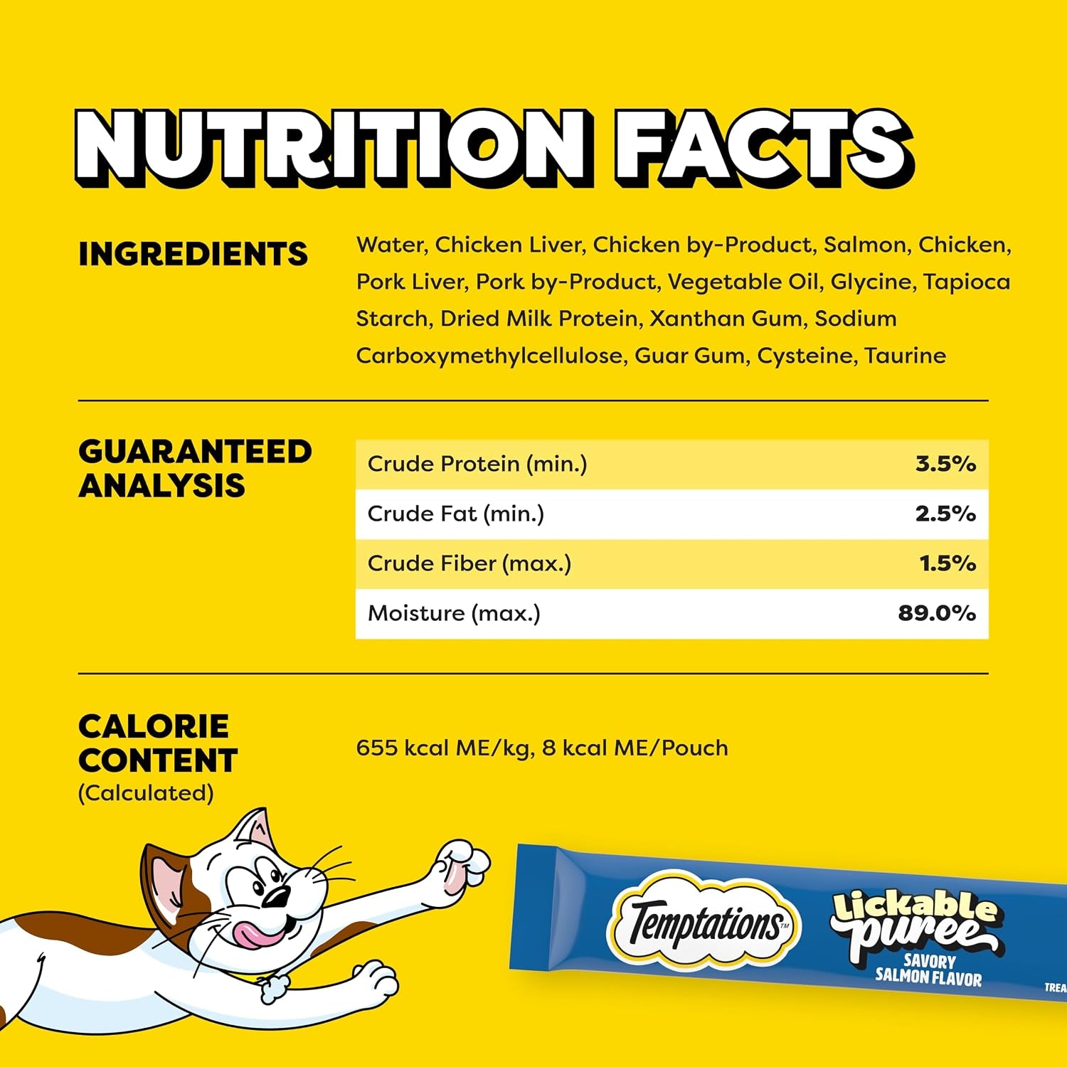Creamy Puree Lickable Cat Treats, Salmon, 24 Count | under 15 Calories per Tube, Great for Senior Cats, No Chewing Required, No Added Sugar, Wet Squeezable Treat, 0.42 Oz. Tubes