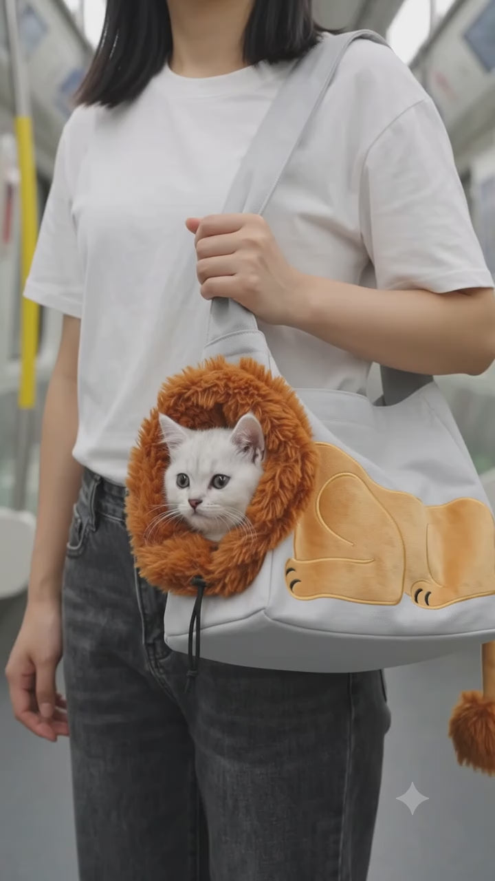Lion Canvas Pet Carrier Bag