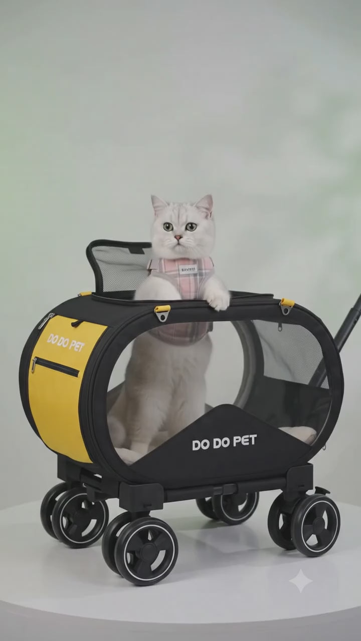 Large Capacity Pet Trolley Carrier for Dogs & Cats