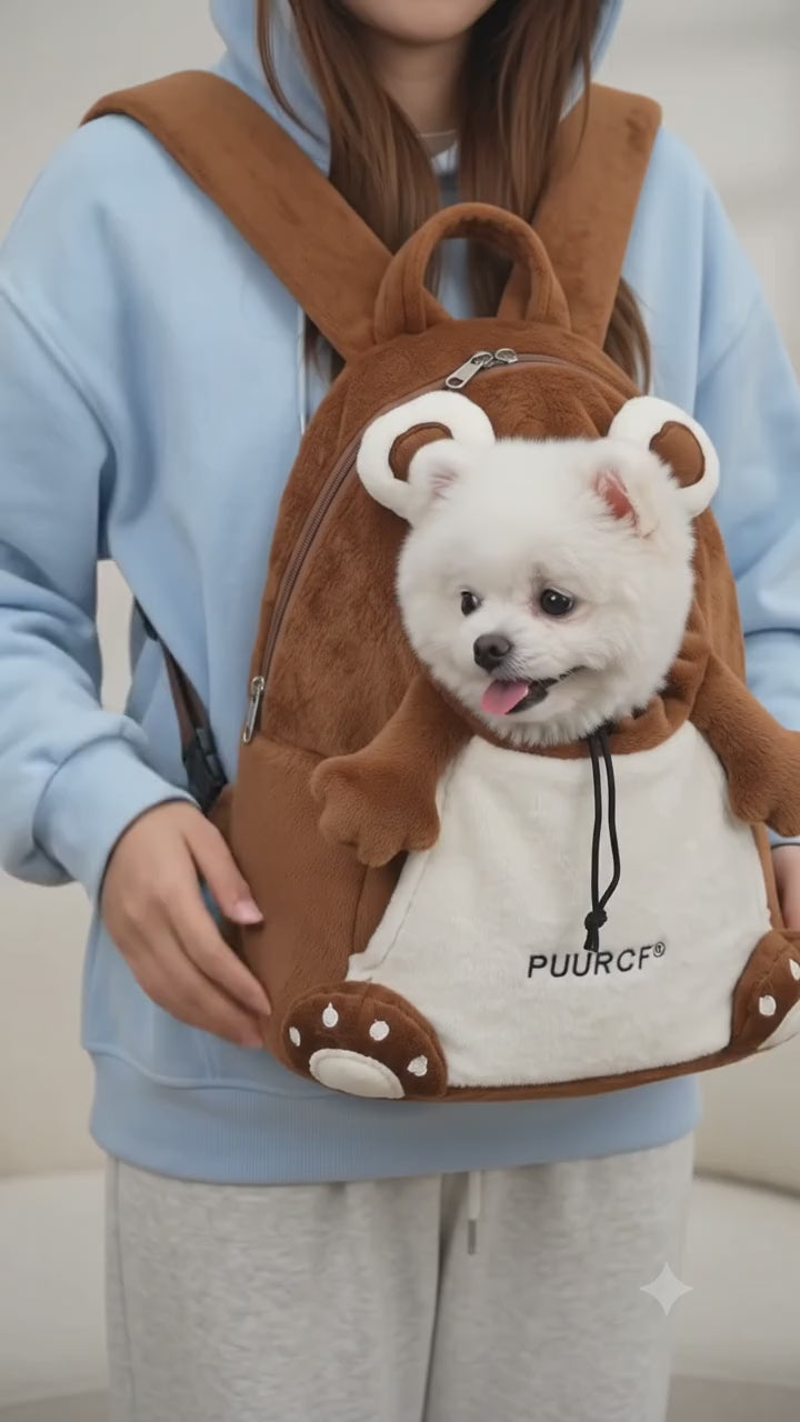 PUUROF Windproof Winter Pet Backpack – Warm Cat & Dog Carrier Bag
