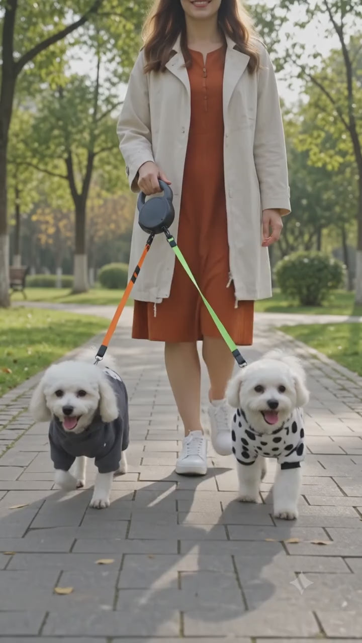 Double Dog Retractable Leash