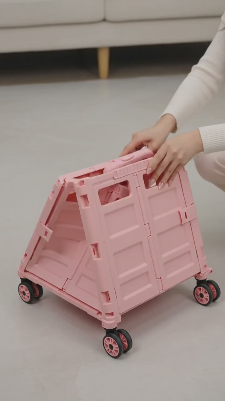 Foldable Double-Door Pet Stroller for Small Dogs & Cats