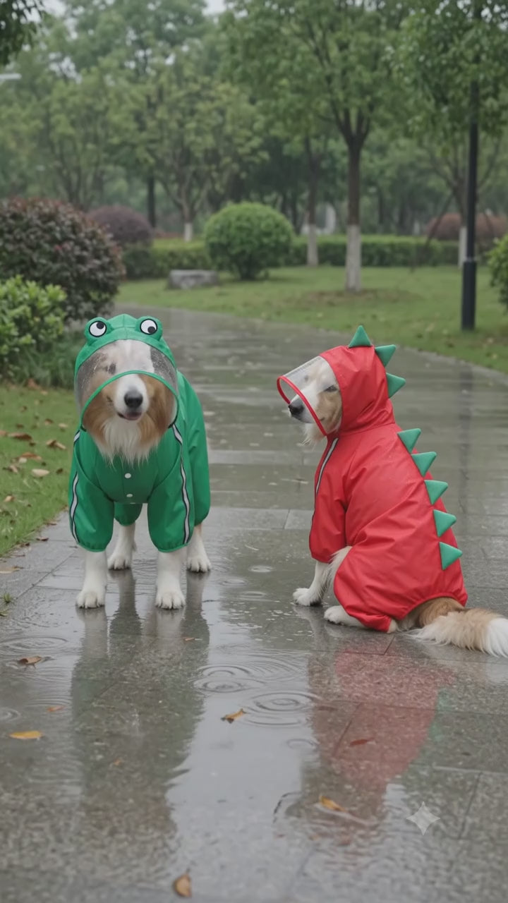 Waterproof Dog Raincoat with Hood – Reflective Adjustable Rain Jacket for Small to Large Dogs